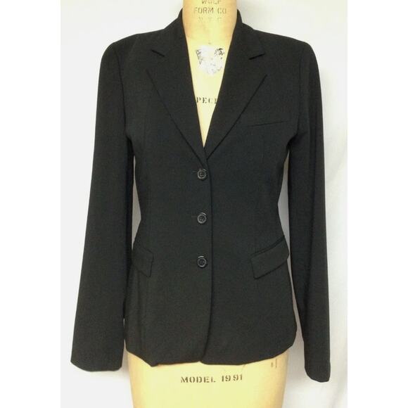 Elie Tahari Black 3 Button Blazer Stretch Career Business Women's 10 Corporate - Picture 3 of 7